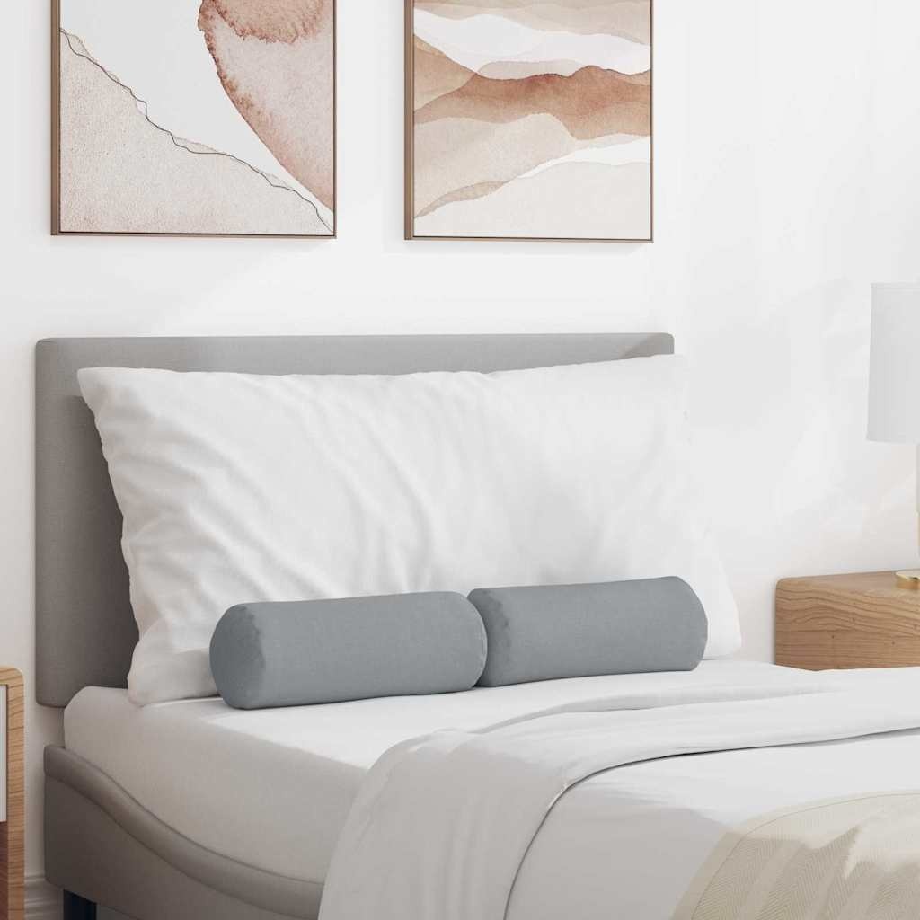 VidaXL Bolster Kussens 2 pcs Lichtgrijs Ø 15 x 40 cm Stof