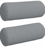 VidaXL Bolster Kussens 2 pcs Lichtgrijs Ø 15 x 40 cm Stof
