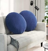 VidaXL Zitkussens 2 pcs Politieblauw Ø 40 x 13 cm Fluweel