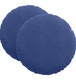 VidaXL Zitkussens 2 pcs Politieblauw Ø 40 x 13 cm Fluweel