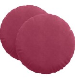 VidaXL Zitkussens 2 pcs Wijnrood Ø 40 x 13 cm Fluweel