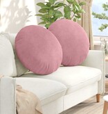 VidaXL Zitkussens 2 pcs Roze Ø 40 x 13 cm Fluweel