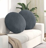 VidaXL Zitkussens 2 pcs Donkergrijs Ø 40 x 13 cm Fluweel
