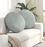 VidaXL Zitkussens 2 pcs Lichtgrijs Ø 40 x 13 cm Fluweel