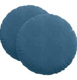 VidaXL Zitkussens 2 pcs Blauw Ø 40 x 13 cm Fluweel