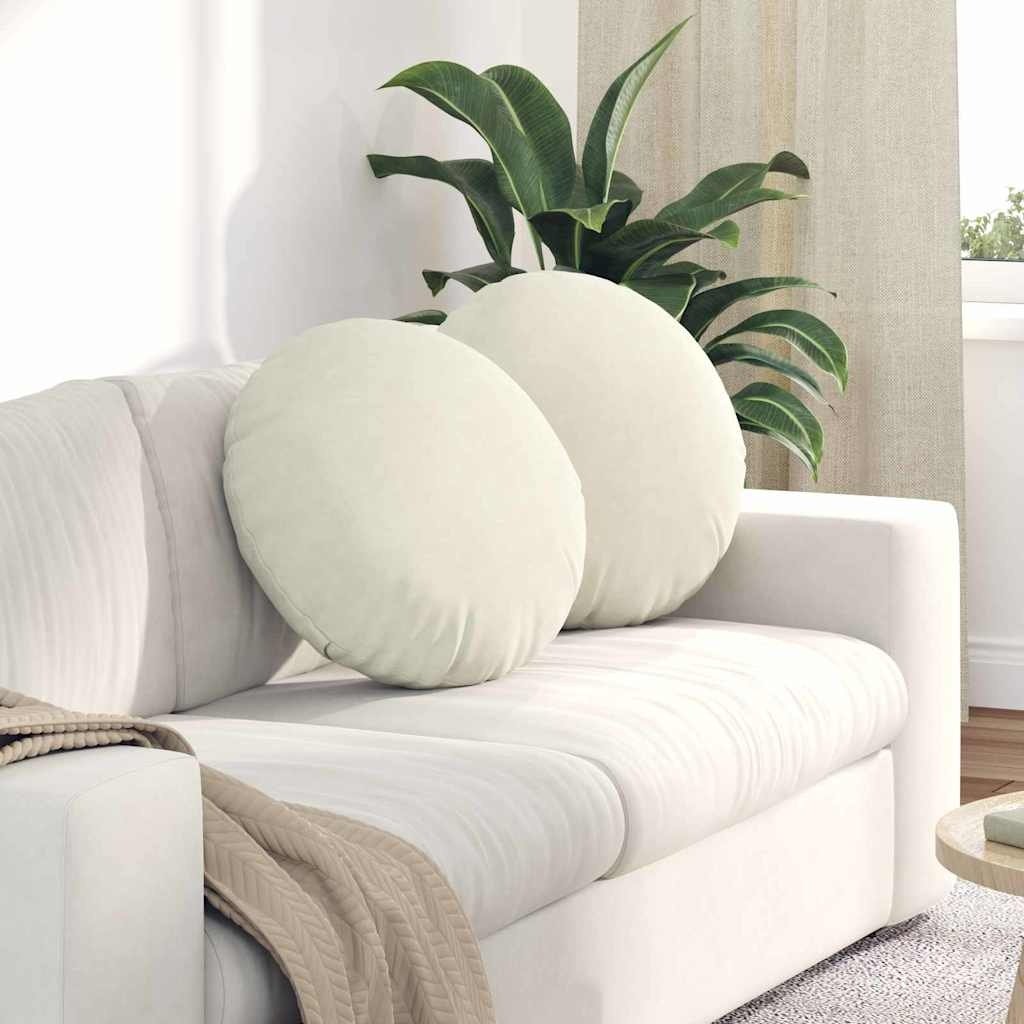 VidaXL Zitkussens 2 pcs Crème Ø 40 x 13 cm Fluweel