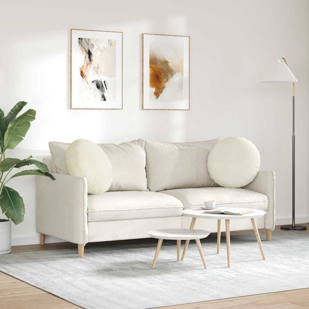 VidaXL Zitkussens 2 pcs Crème Ø 40 x 13 cm Fluweel