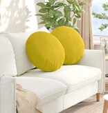 VidaXL Zitkussens 2 pcs Geel Ø 40 x 13 cm Fluweel