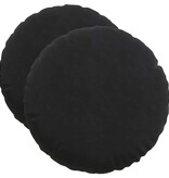 VidaXL Zitkussens 2 pcs Zwart Ø 40 x 13 cm Fluweel