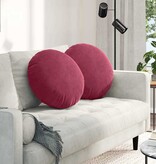 VidaXL Zitkussens 2 pcs Wijnrood Ø 40 x 13 cm Fluweel