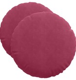 VidaXL Zitkussens 2 pcs Wijnrood Ø 40 x 13 cm Fluweel