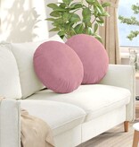 VidaXL Zitkussens 2 pcs Roze Ø 40 x 13 cm Fluweel