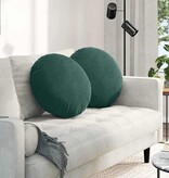 VidaXL Zitkussens 2 pcs Donkergroen Ø 40 x 13 cm Fluweel