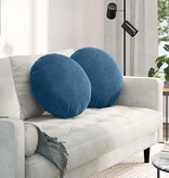 VidaXL Zitkussens 2 pcs Blauw Ø 40 x 13 cm Fluweel