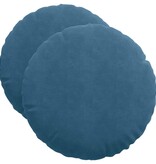 VidaXL Zitkussens 2 pcs Blauw Ø 40 x 13 cm Fluweel