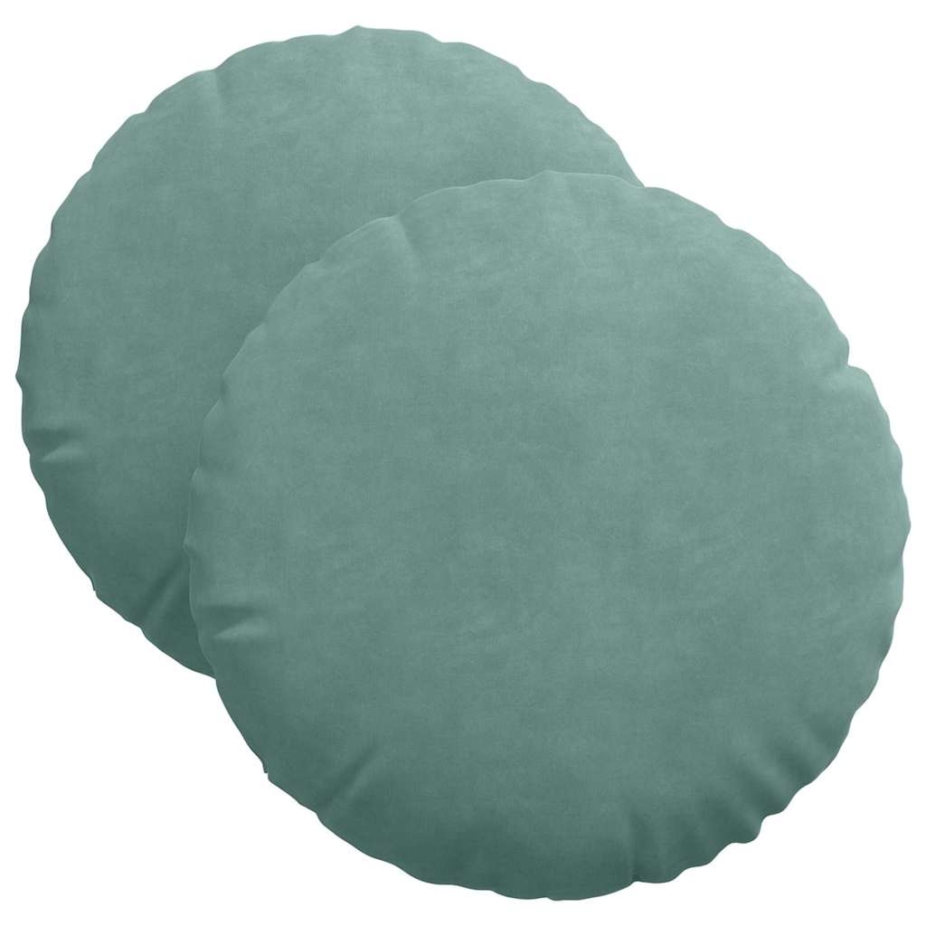 VidaXL Zitkussens 2 pcs Zeegroen Ø 40 x 13 cm Fluweel
