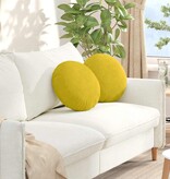 VidaXL Zitkussens 2 pcs Geel Ø 40 x 13 cm Fluweel