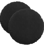 VidaXL Zitkussens 2 pcs Zwart Ø 40 x 13 cm Fluweel