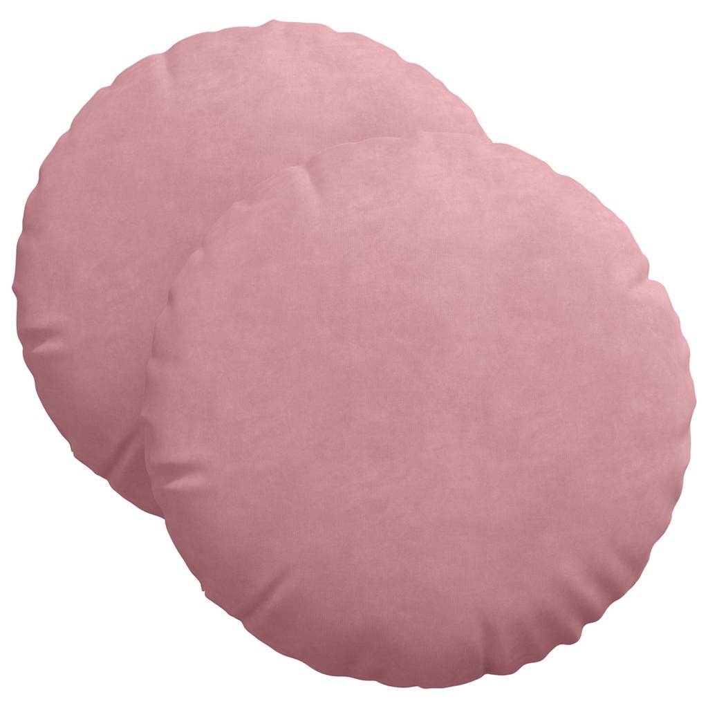 VidaXL Zitkussens 2 pcs Roze Ø 40 x 13 cm Fluweel