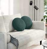 VidaXL Zitkussens 2 pcs Donkergroen Ø 40 x 13 cm Fluweel