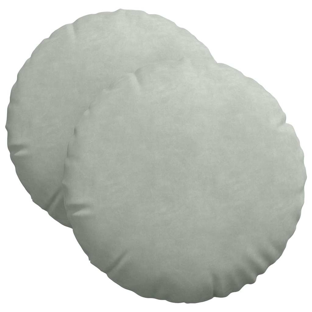 VidaXL Zitkussens 2 pcs Lichtgrijs Ø 40 x 13 cm Fluweel