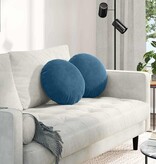 VidaXL Zitkussens 2 pcs Blauw Ø 40 x 13 cm Fluweel