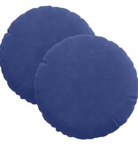 VidaXL Zitkussens 2 pcs Politieblauw Ø 40 x 13 cm Fluweel