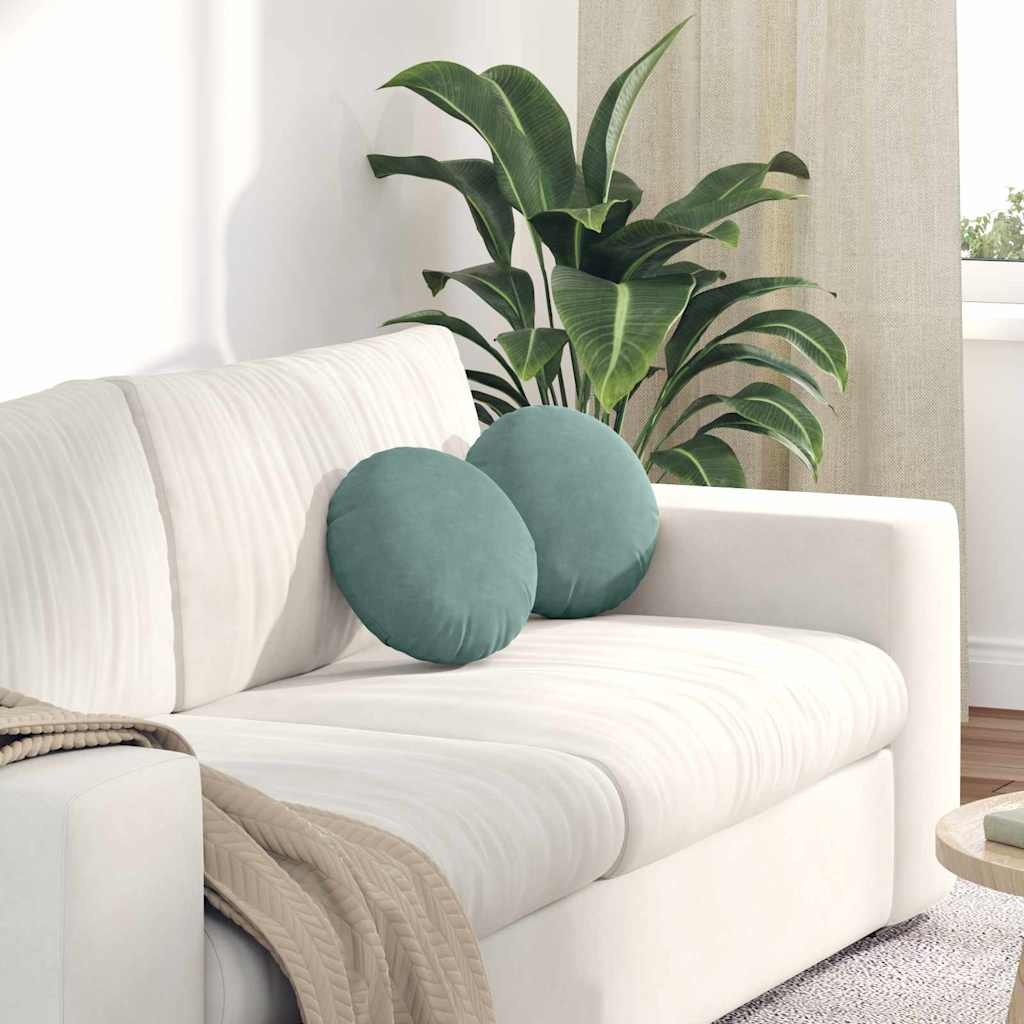 VidaXL Zitkussens 2 pcs Zeegroen Ø 40 x 13 cm Fluweel