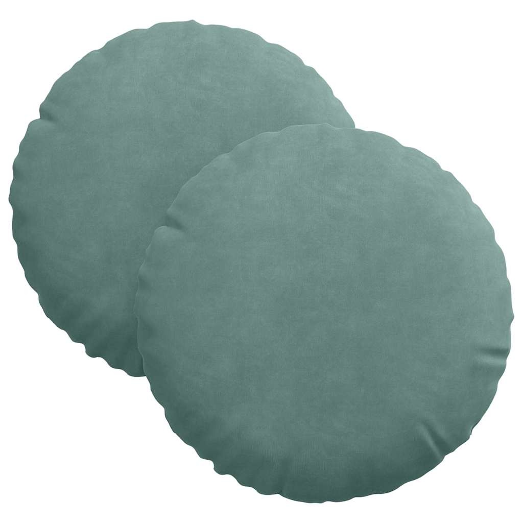 VidaXL Zitkussens 2 pcs Zeegroen Ø 40 x 13 cm Fluweel