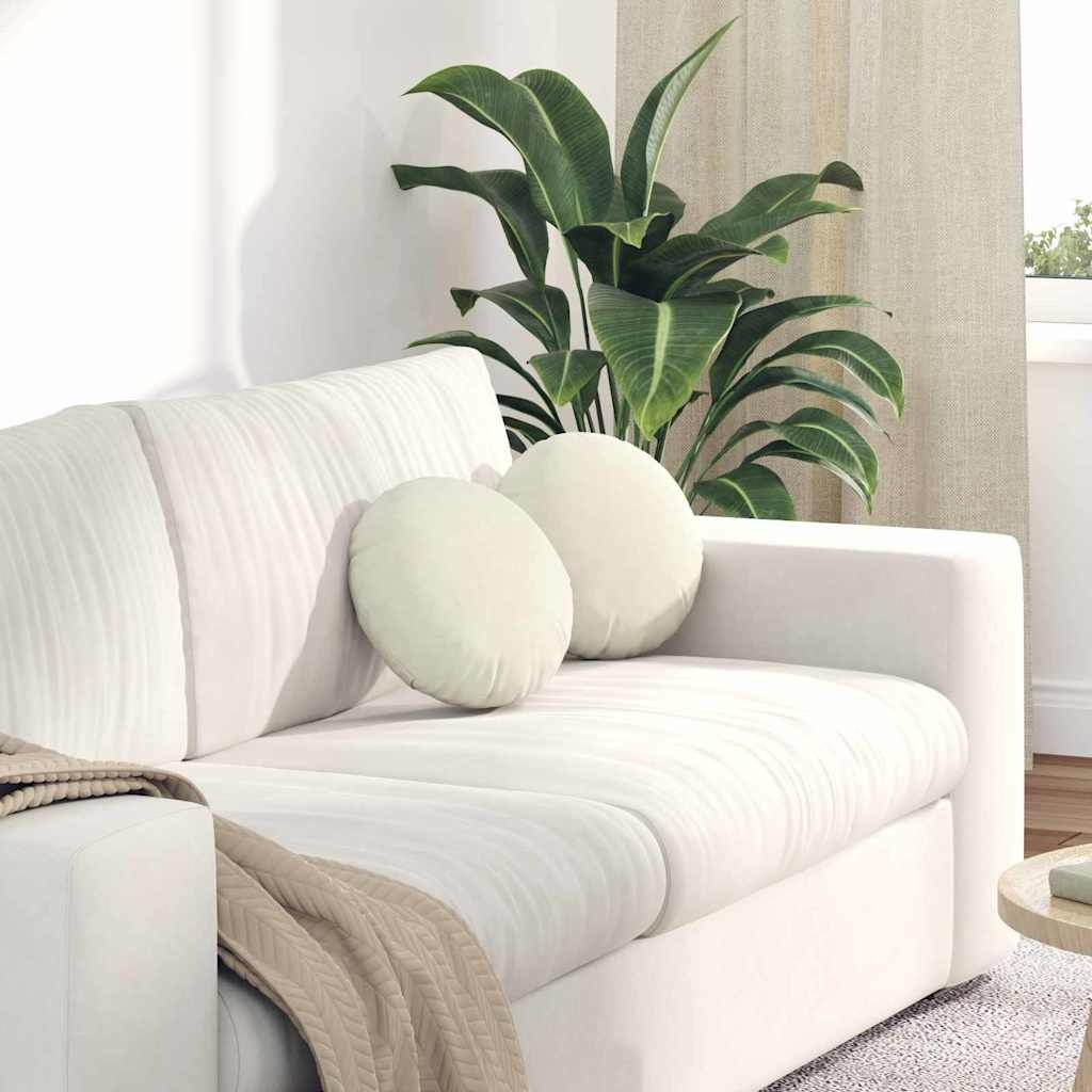 VidaXL Zitkussens 2 pcs Crème Ø 40 x 13 cm Fluweel