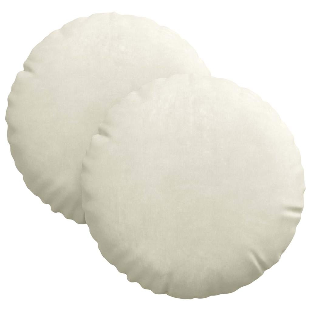VidaXL Zitkussens 2 pcs Crème Ø 40 x 13 cm Fluweel