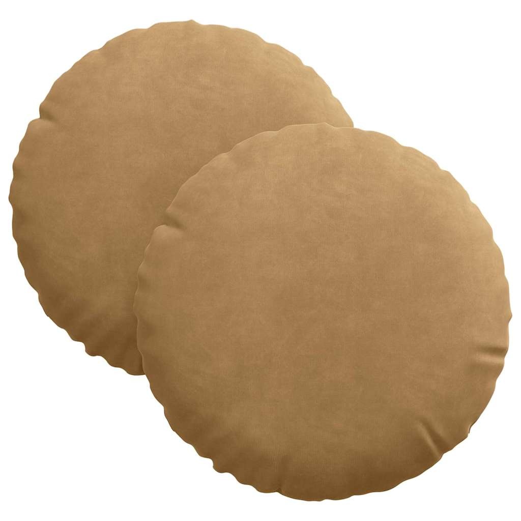 VidaXL Zitkussens 2 pcs Bruin Ø 40 x 13 cm Fluweel