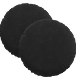 VidaXL Zitkussens 2 pcs Zwart Ø 40 x 13 cm Fluweel