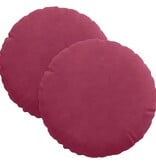 VidaXL Zitkussens 2 pcs Wijnrood Ø 40 x 13 cm Fluweel