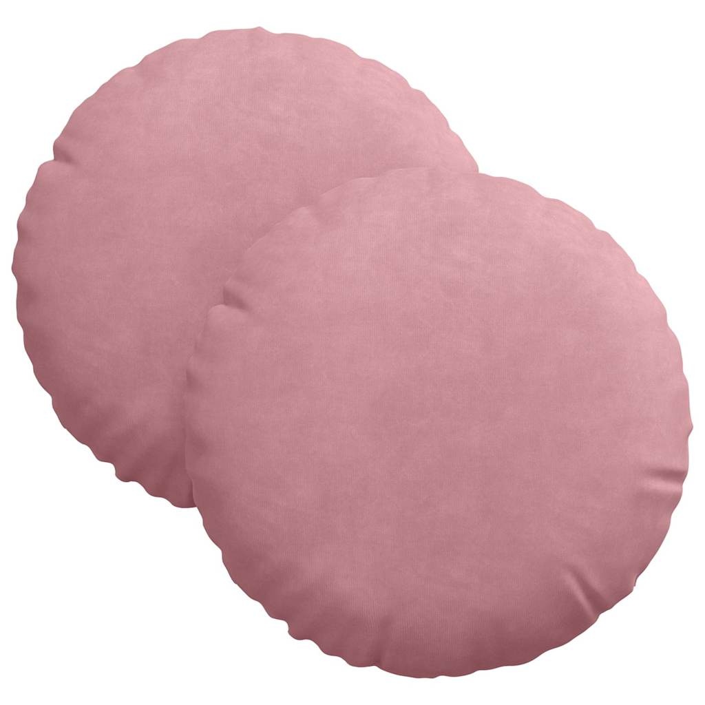 VidaXL Zitkussens 2 pcs Roze Ø 40 x 13 cm Fluweel