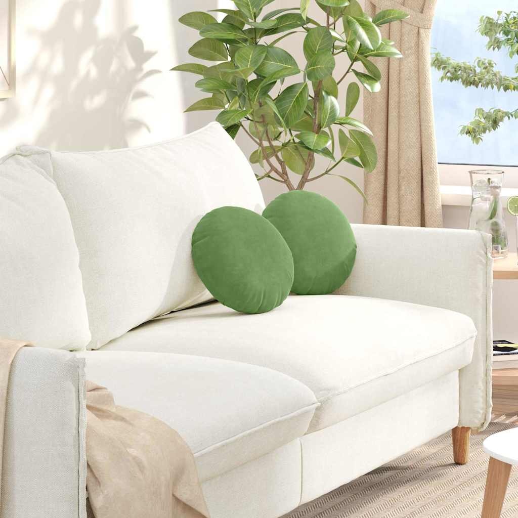 VidaXL Zitkussens 2 pcs Lichtgroen Ø 40 x 13 cm Fluweel