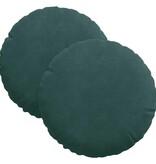 VidaXL Zitkussens 2 pcs Donkergroen Ø 40 x 13 cm Fluweel