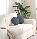 VidaXL Zitkussens 2 pcs Donkergrijs Ø 40 x 13 cm Fluweel