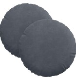 VidaXL Zitkussens 2 pcs Donkergrijs Ø 40 x 13 cm Fluweel