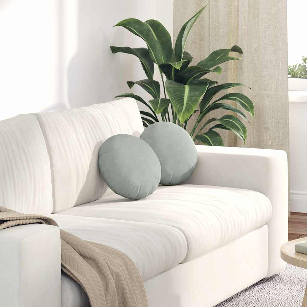 VidaXL Zitkussens 2 pcs Lichtgrijs Ø 40 x 13 cm Fluweel