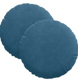 VidaXL Zitkussens 2 pcs Blauw Ø 40 x 13 cm Fluweel
