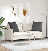 VidaXL Sofa Kussens 2 pcs Donkergrijs 80 x 80 cm Katoen Stof