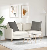 VidaXL Sofa Kussens 2 pcs Lichtgrijs 80 x 80 cm Katoen Stof