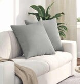 VidaXL Sofa Kussens 2 pcs Lichtgrijs 80 x 80 cm Stof