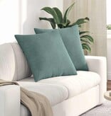 VidaXL Sofa Kussens 2 pcs Zeegroen 80 x 80 cm Katoen Stof