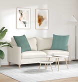 VidaXL Sofa Kussens 2 pcs Zeegroen 80 x 80 cm Katoen Stof