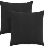 VidaXL Sofa Kussens 2 pcs Zwart 80 x 80 cm Katoen Stof