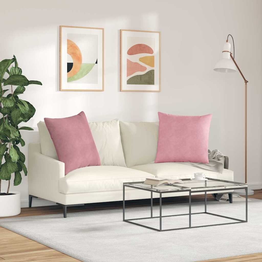 VidaXL Sofa Kussens 2 pcs Roze 80 x 80 cm Katoen Stof