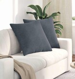 VidaXL Sofa Kussens 2 pcs Donkergrijs 80 x 80 cm Katoen Stof