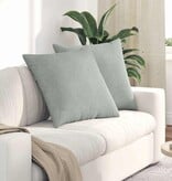 VidaXL Sofa Kussens 2 pcs Lichtgrijs 80 x 80 cm Katoen Stof